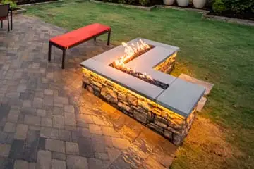 Outdoor makeover: Fire-Pit-Installation-Modern-Lines