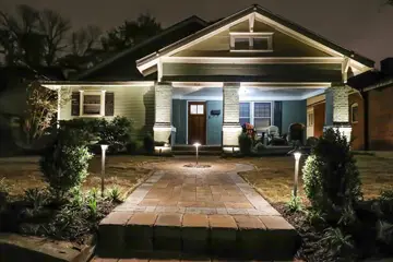 Outdoor makeover: Atlanta-Frontyard-Design-Outdoor-Lighting