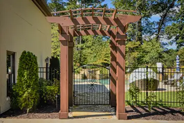 Outdoor makeover: Atlanta-frontyard-design-arbor-with-walkaway