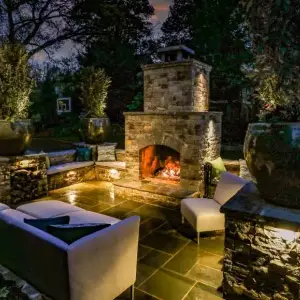 Outdoor makeover: Sandy-Springs-Landscape-Design-Fire-Place