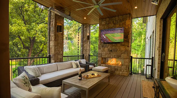 Outdoor Makeover: Deck-With-Fireplace-Design-Ideas