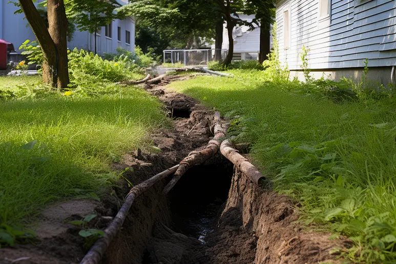 French drain installation