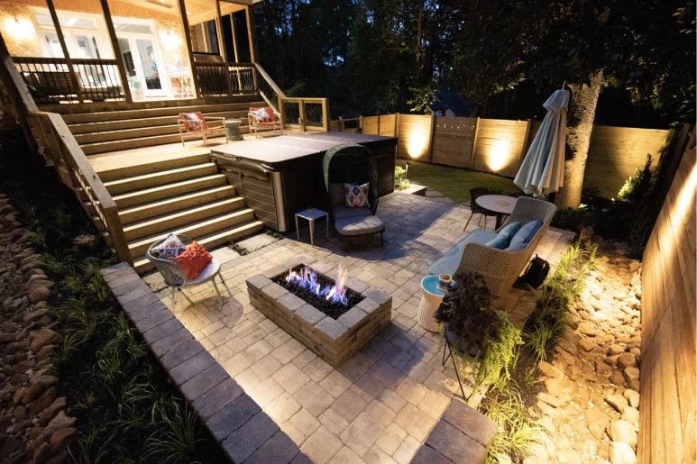 custom outdoor fire pit installation